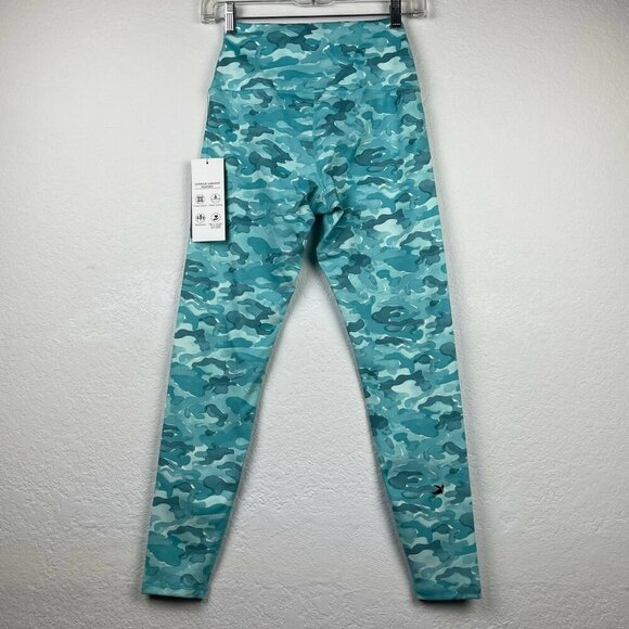 GLYDER Leggings Women's Sz XS High Power II H2O High Rise Cropped Camo Blue - Picture 2 of 10